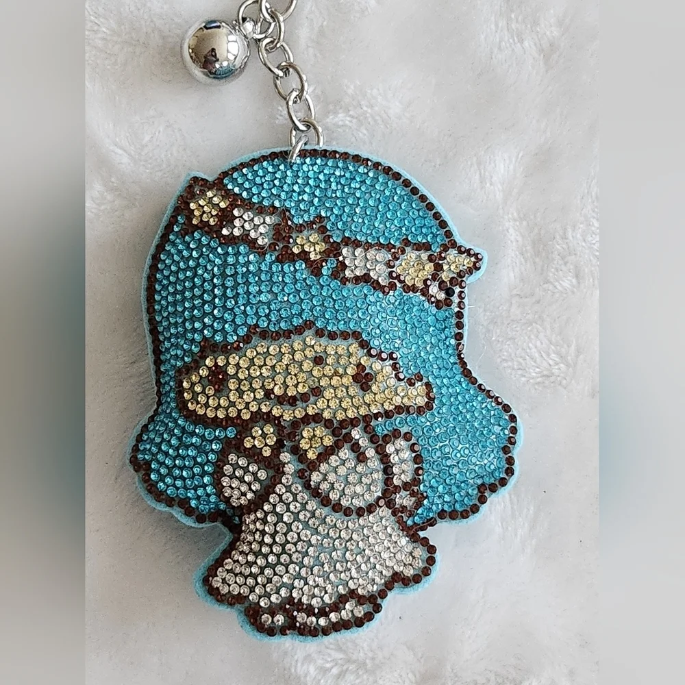 Kawaii Little Twin Stars Blue and Silver Keychain with Tassel Bag Charm